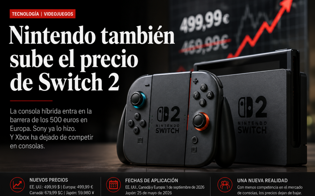 Switch 2 alcanza los 500 euros: Nintendo sigue el camino de Sony